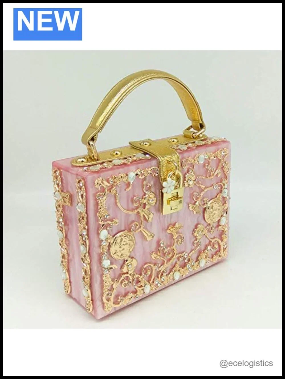 Acrylic Rhinestone Crystal Flower Crossbody Shoulder Bag